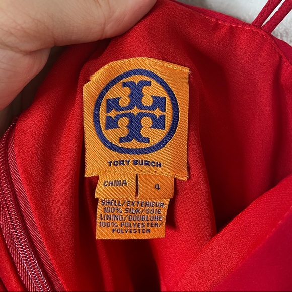 Tory Burch Red 100% Silk Ruffle Cocktail Dress, 4 - Picture 5 of 6